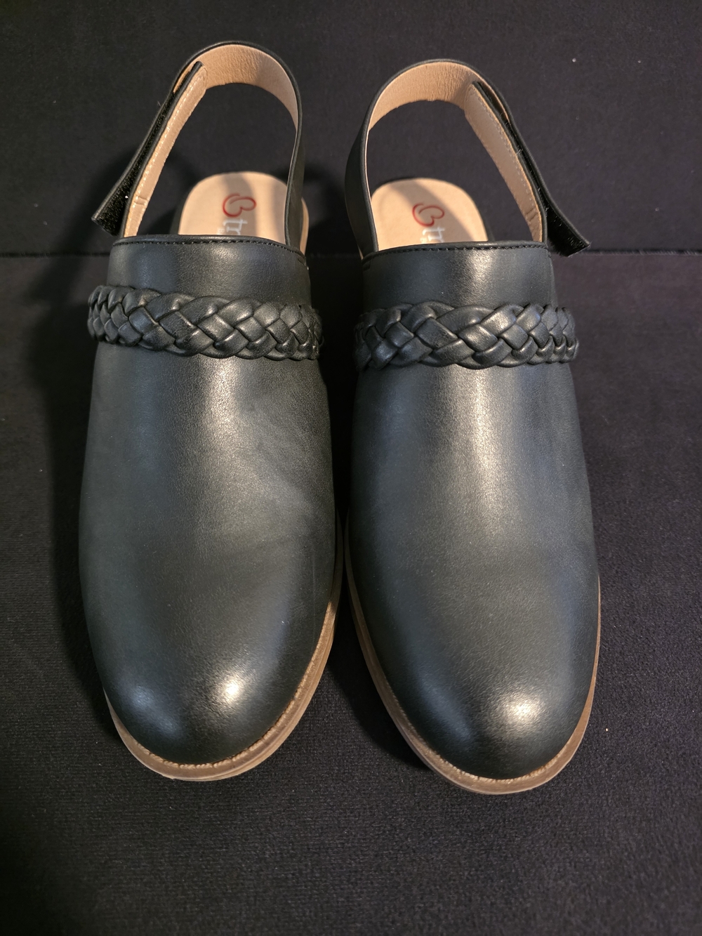 BareTraps Jayla Black Slingback Clogs Women's 9.5M Braided Comfort Shoes